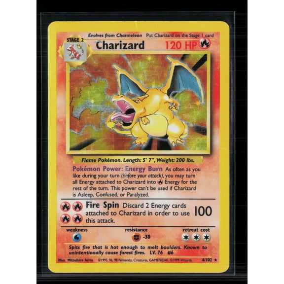 1999 Base Set Charizard Holo Rare #4/102