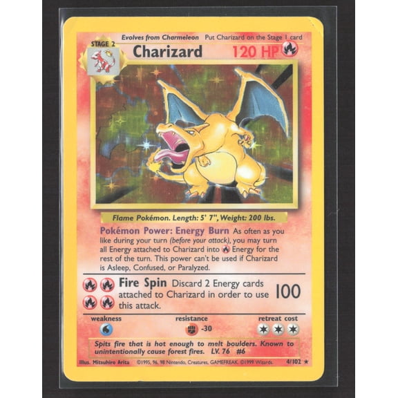 1999 Base Set Charizard Holo Rare #4/102
