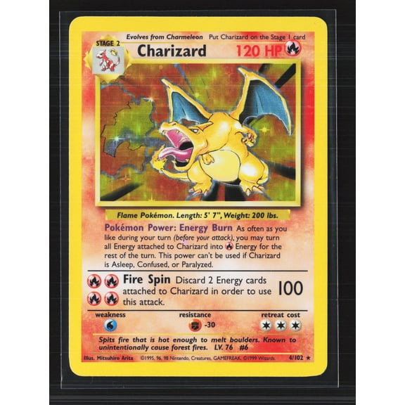 1999 Base Set Charizard Holo Rare #4/102