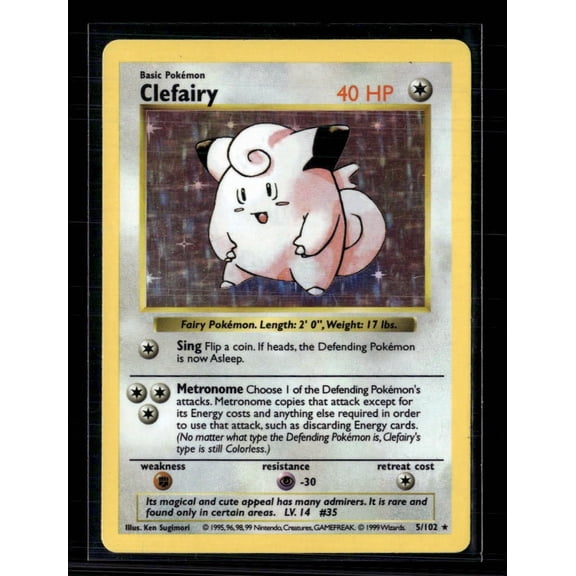 1999 Base Set Clefairy Holo Rare #5/102