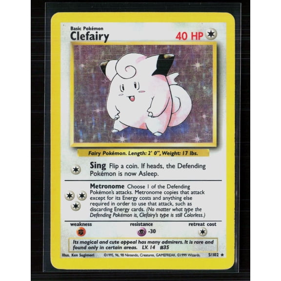 1999 Base Set Clefairy Holo Rare #5/102