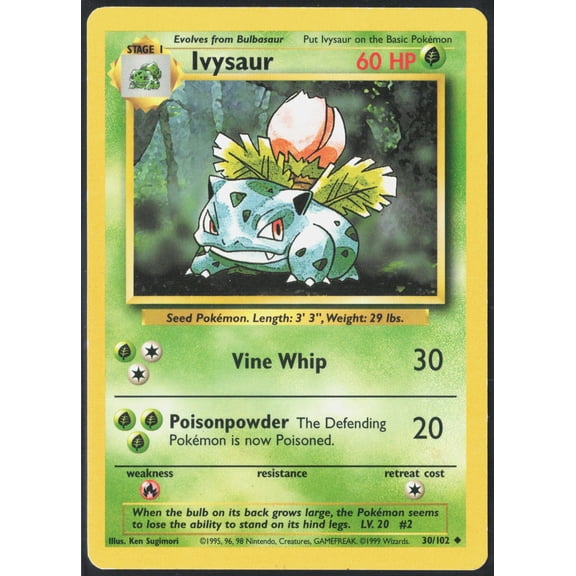 1999 Base Set Ivysaur Uncommon Vintage Base Set 1999 #30/102