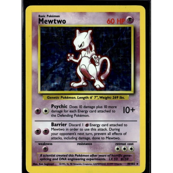 1999 Base Set Mewtwo Holo Rare #10/102