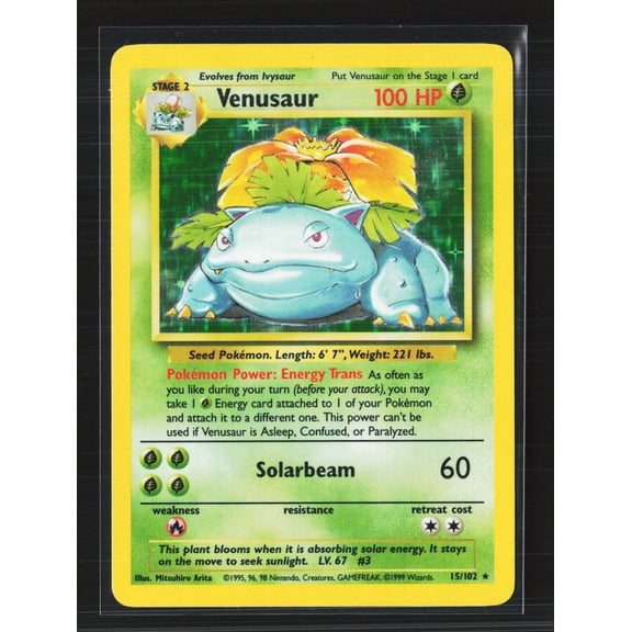 1999 Base Set Venusaur Holo Rare #15/102