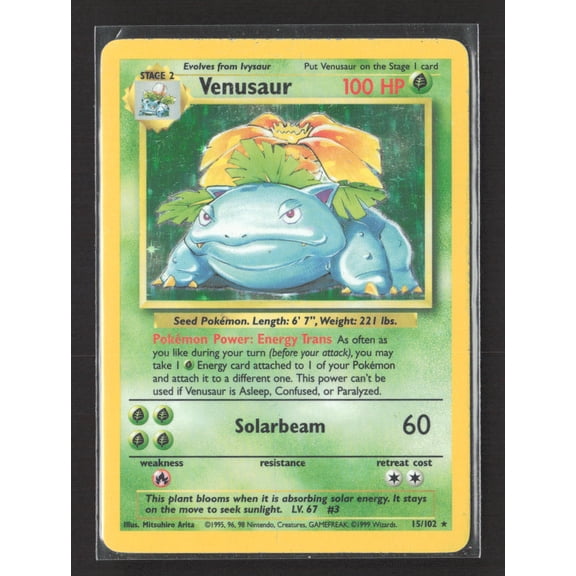 1999 Base Set Venusaur Holo Rare #15/102