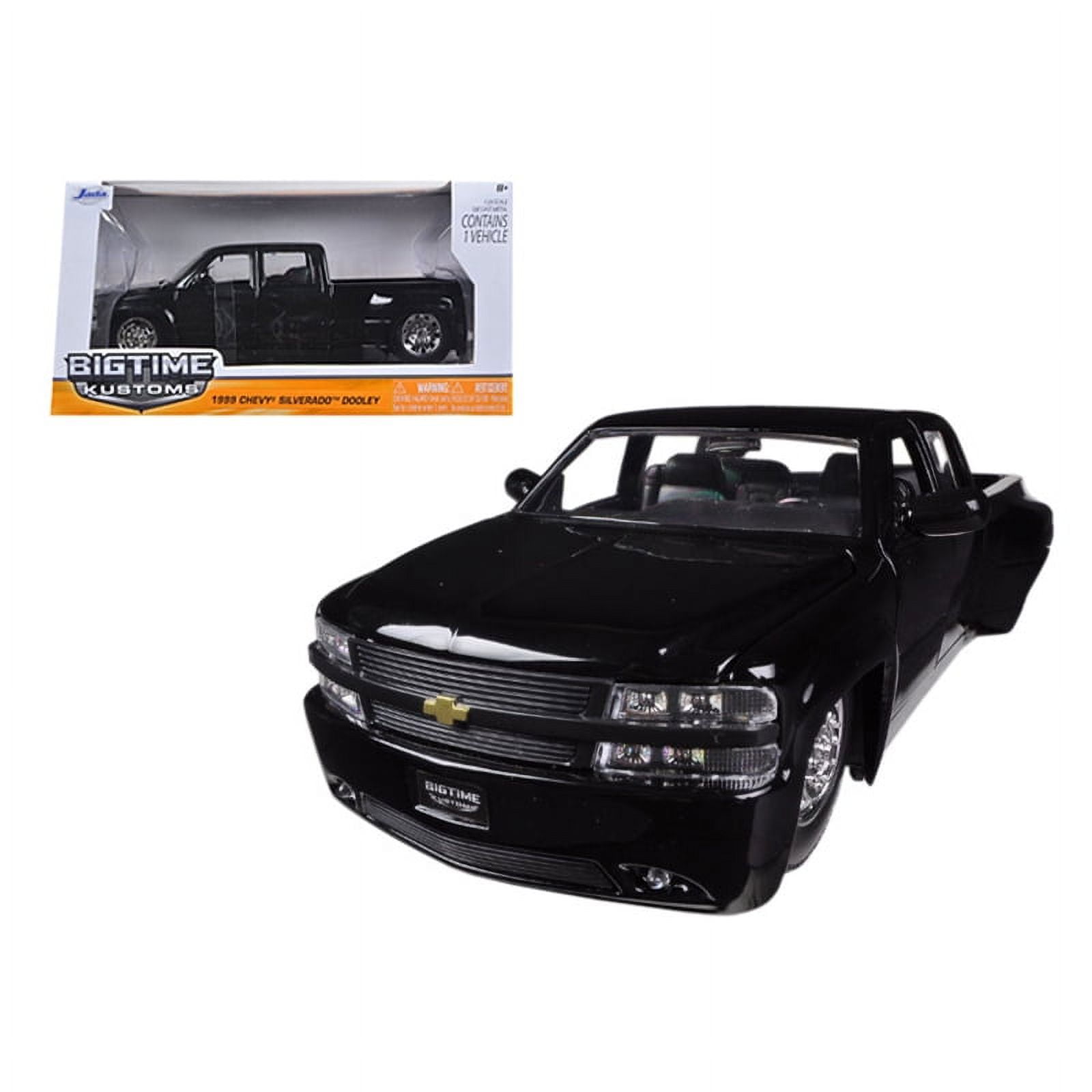 1999 Chevrolet Silverado Dooley Black 1/24 Diecast Car Model