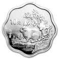 thumbnail image 1 of 1999 China 2/3 oz Silver Flower Year of the Rabbit (Sealed & COA), 1 of 4