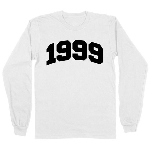 1999 College Style Long Sleeve Shirt Unisex Large White