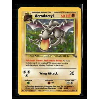 aerodactyl pokemon card 1 62 Holo 1st Edition 1/62 PSA 9 1999 Fossil Set English – Panfried Cards [3] Speed Stroke (40) During your opponents next turn Aerodactyl Pokemon Fossil Holo 1st