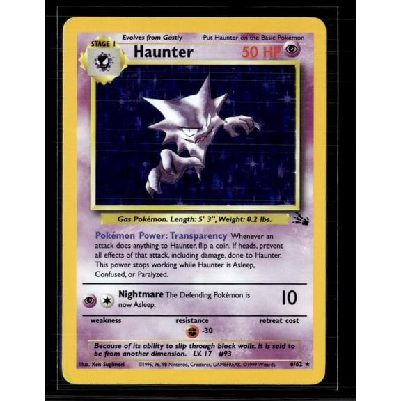1999 Fossil Haunter Holo Rare #6/62