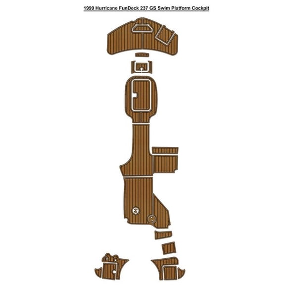 1999 Hurricane FunDeck 237 GS Swim Platform Cockpit Pad EVA Foam Teak Floor Mat