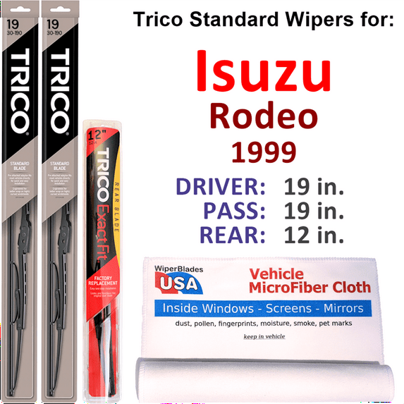 1999 Isuzu Rodeo Wiper Blades (Set of 3) w/Rear Wiper
