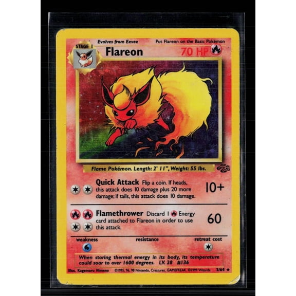 1999 Jungle Flareon Holo Rare #3/64