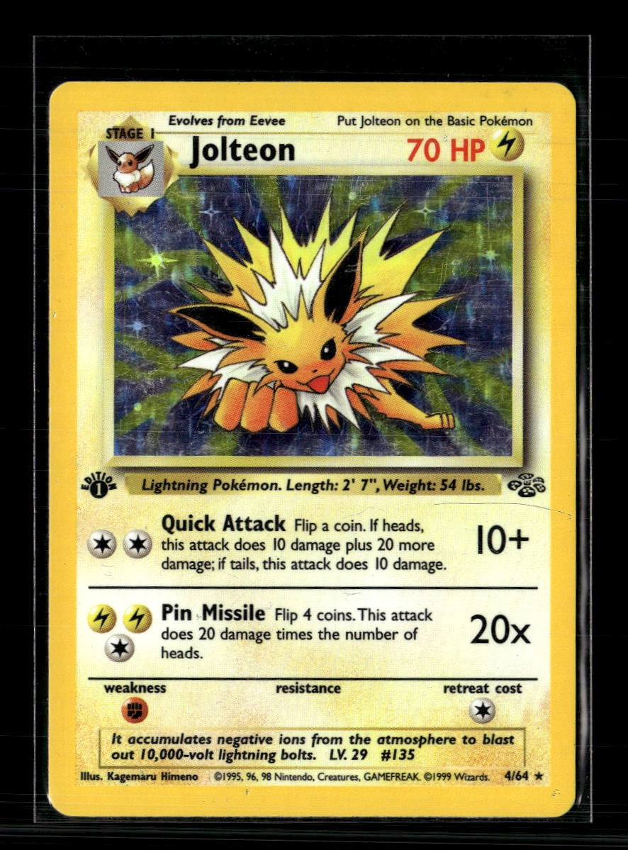 1995 jolteon pokemon card value Captured in a crystal Jolteon Card