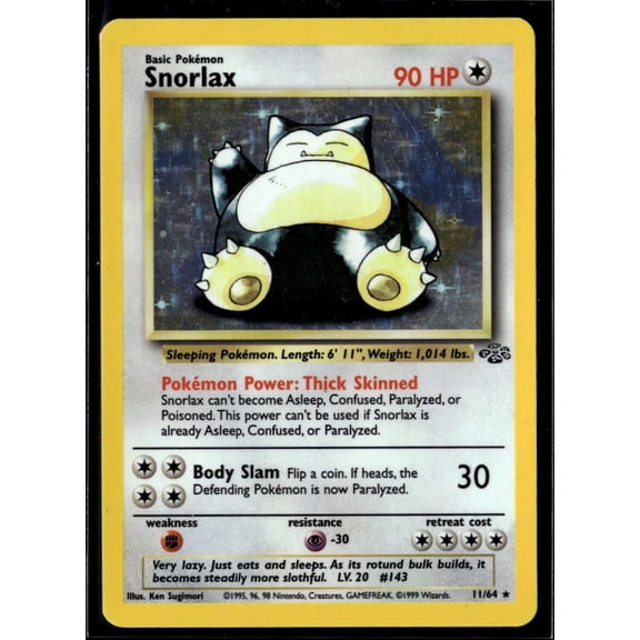 1999 Jungle Snorlax Holo Rare #11/64