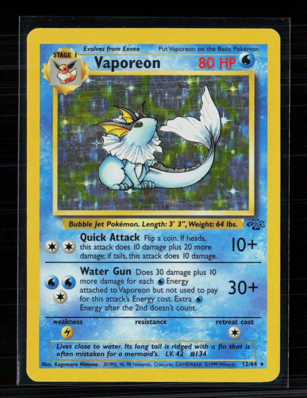 vaporeon stage 1 pokemon card value Vaporeon [1st Edition] #28 Prices | Pokemon Jungle