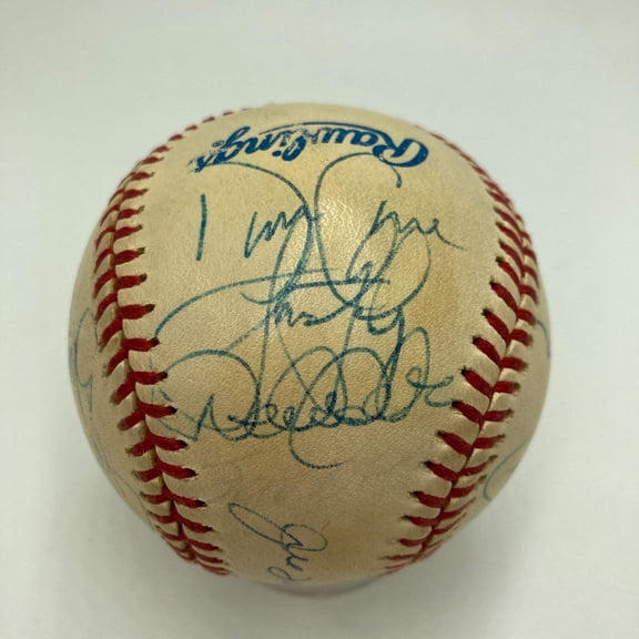 1999 NY Yankees World Series Champs Team Signed Baseball Derek Jeter JSA COA