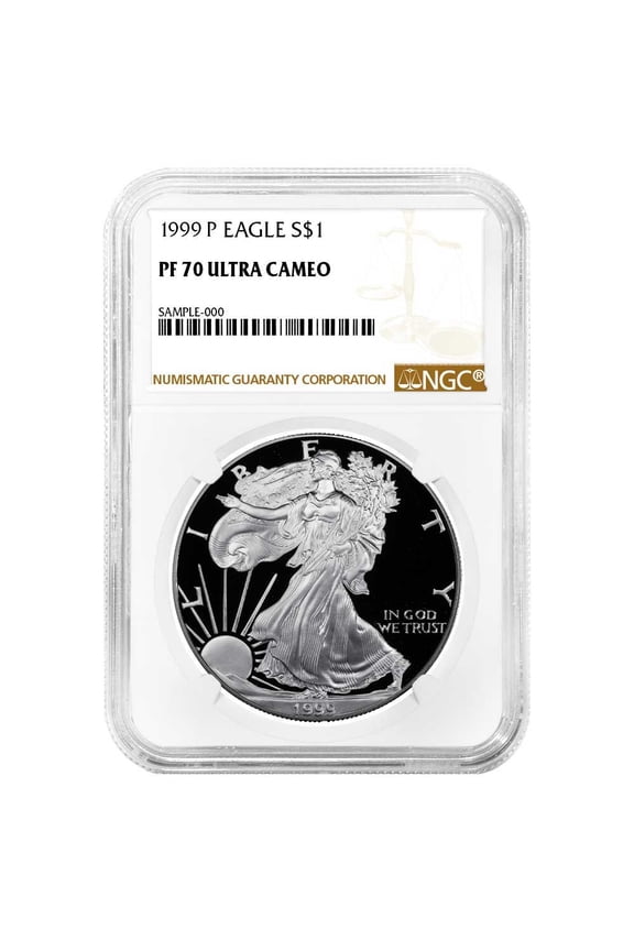 1999-P Proof $1 American Silver Eagle NGC PF70UC Brown Label