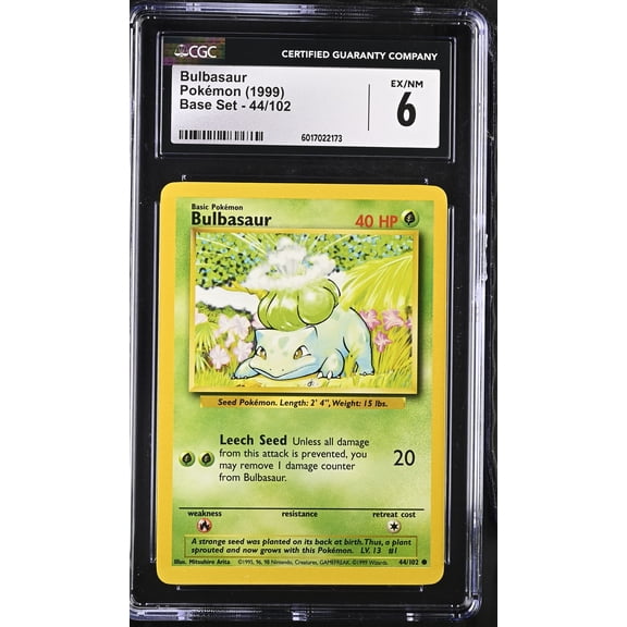 1999 Pokmon Base Set Bulbasaur CGC 6 #44/102