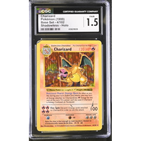 1999 Pokemon Base Set Charizard Holo CGC 1.5 #4/102