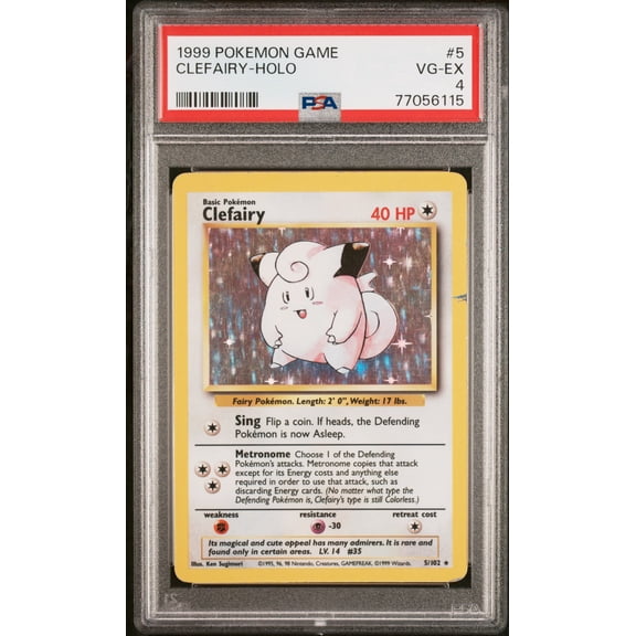 1999 Pokemon Base Set Holo Clefairy #5 PSA 4