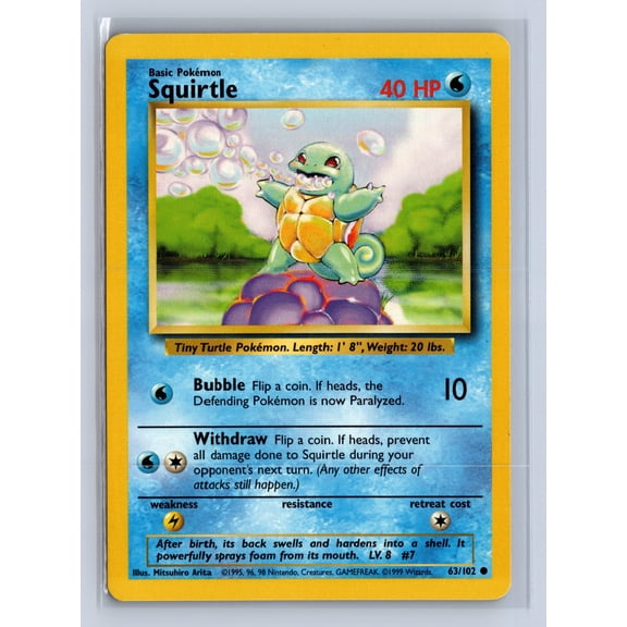 1999 Pokemon Base Set Squirtle #63/102