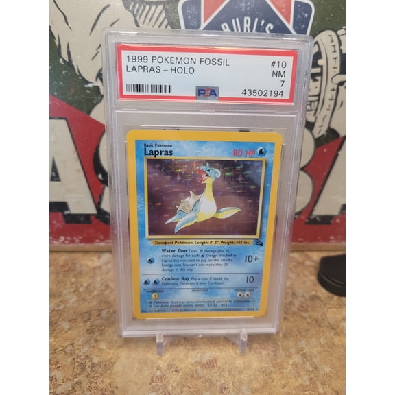 1999 Pokemon Fossil Lapras Holo PSA 7 #10