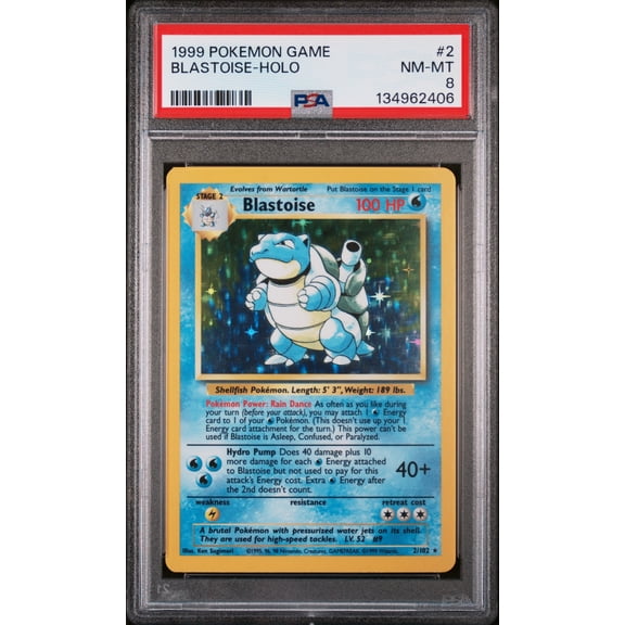 1999 Pokemon Game Holo Blastoise #2 PSA 8