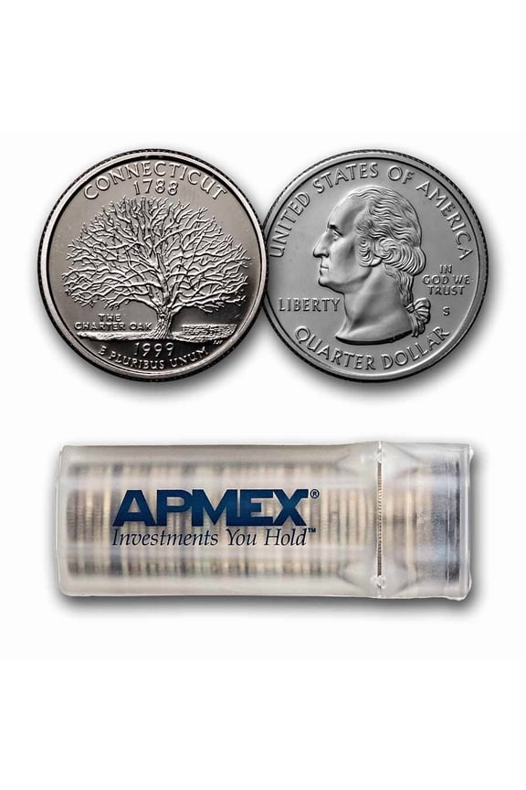 1999-S Connecticut State Quarter 40-Coin Roll Gem Proof