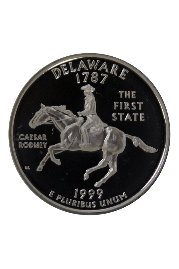 1999-S Delaware State Quarter 25c - Gem Deep Cameo Proof 90% Silver - U.S. Coin