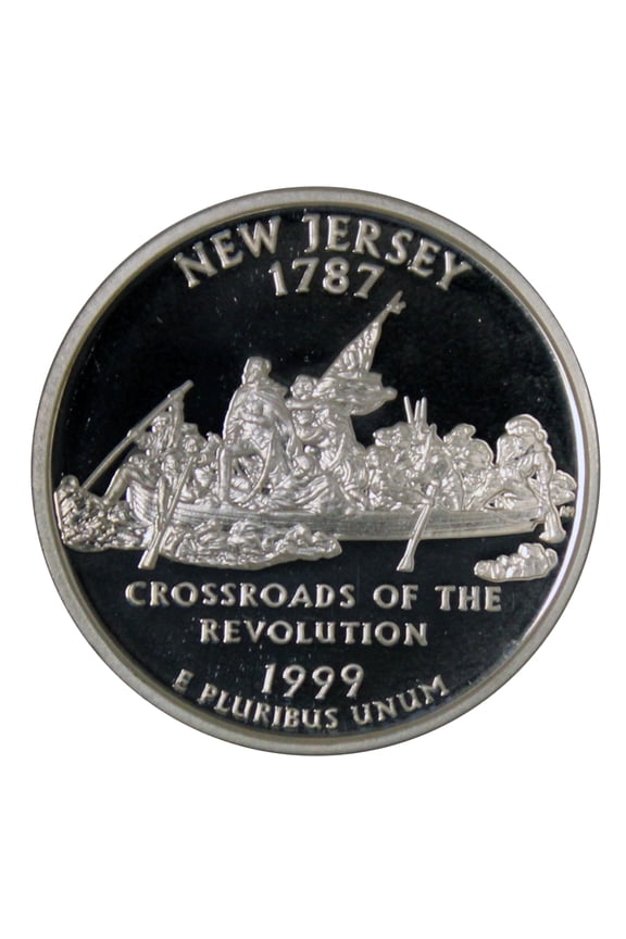 1999-S New Jersey State Quarter 25c - Gem Deep Cameo Proof 90% Silver - U.S. Coin