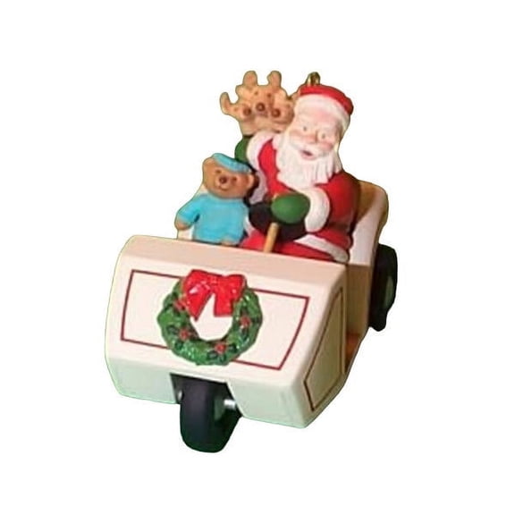 1999 Santa's Golf Cart (Here Comes Santa) Hallmark Keepsake Christmas Tree Ornament - QX6337