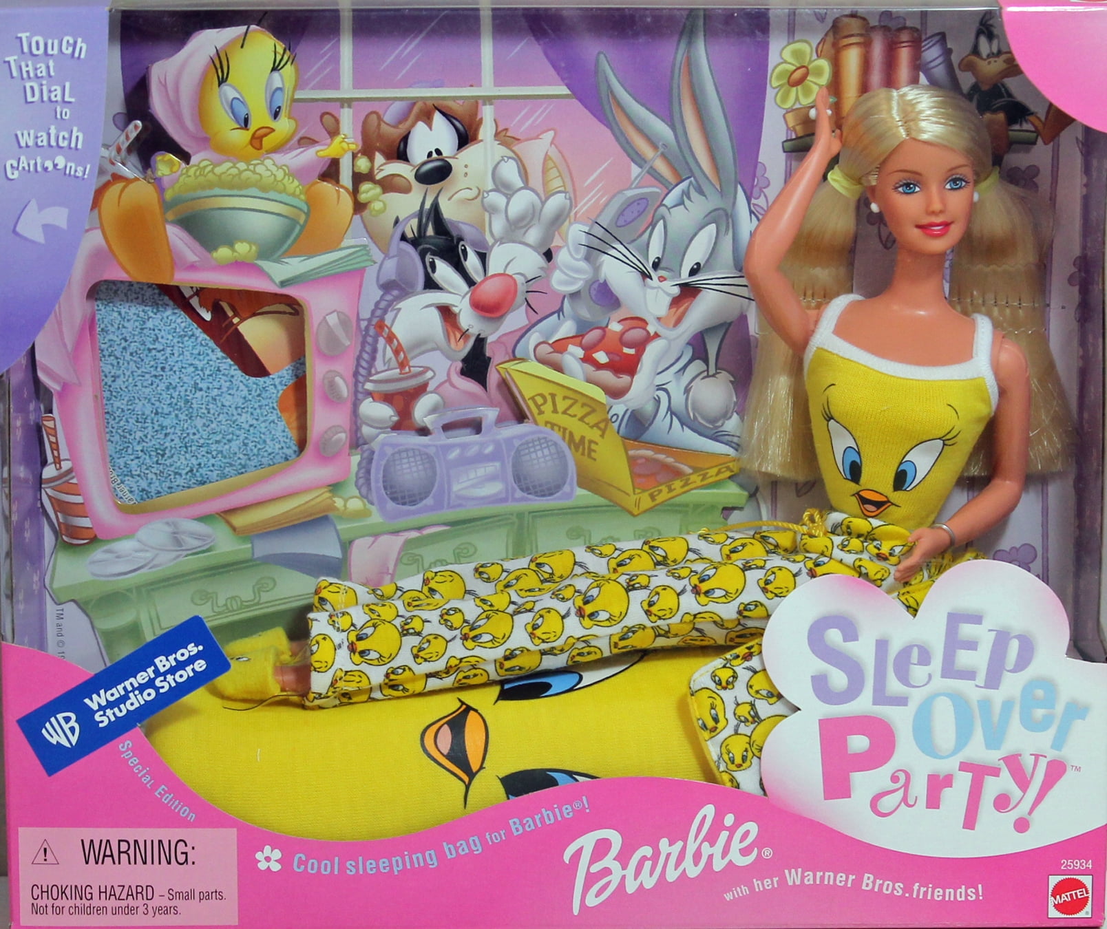Barbie Tweety Sleep Over Party Warner Bros. Studio Store Doll Mattel 25934