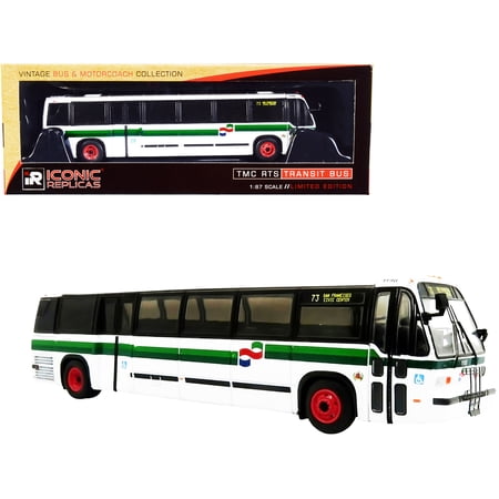 1999 TMC RTS Transit Bus #73 San Francisco Civic Center "Golden Gate Transit" White 1/87 (HO) Diecast Model by Iconic Replicas