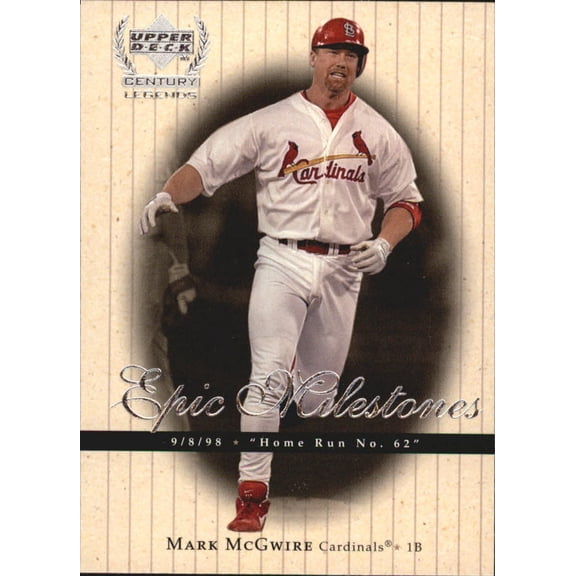 1999 Upper Deck Century Legends Epic Milestones #EM4 Mark McGwire MLB Baseball Trading Card