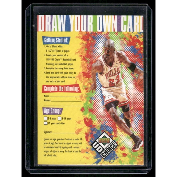 1999 Upper Deck Choice Draw Your Own Card Michael Jordan Chicago Bulls Trading Card