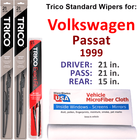 1999 Volkswagen Passat Wiper Blades (Set of 3) w/Rear Wiper