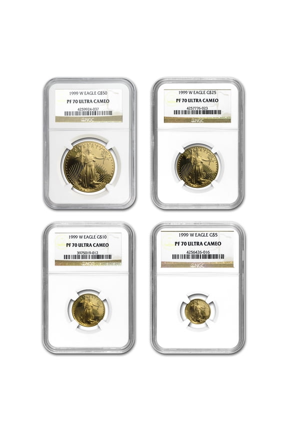 1999-W 4-Coin Proof American Gold Eagle Set PF-70 UCAM NGC