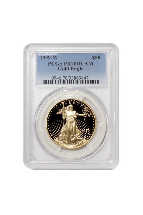 1999-W $50 Gold Eagle PCGS PR70 Deep Cameo U.S. Mint Coin