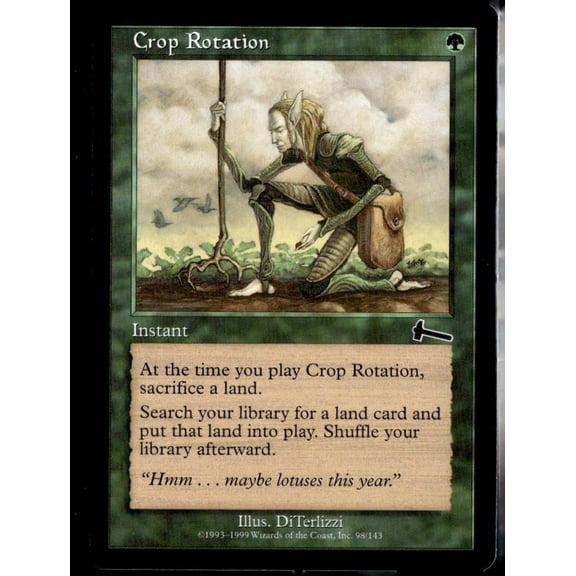 1999 Wizards of the Coast Urza's Legacy Crop Rotation English Magic: The Gathering Card