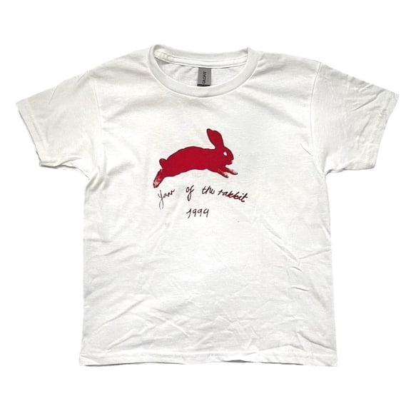 1999 Year of the Rabbit Graphic Tee Red Bunny Zodiac Animal Artwork Vintage Retro Style Unisex Cotton T-Shirt, Sizes S-5XL