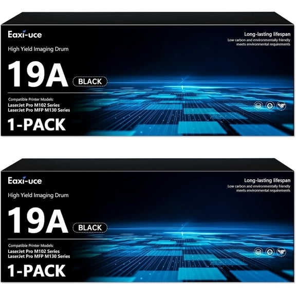 19A CF219A Drum Unit Black High Yield 2-Pack | 19A Drum Unit Compatible for HP 19A Imaging Drum 19A Ink with Pro M102 Series Pro MFP M130 Series Printer (No Toner Included)