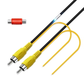 19Ft Premium Backup Camera RCA Plug Video Extension Cable: Pure Copper Double - Shielded Car Rear Reverse Cam Cord, Auto Monitor Back Up AV Wire with Yellow Connector Adapter for SUV,RV,Pickup Trucks