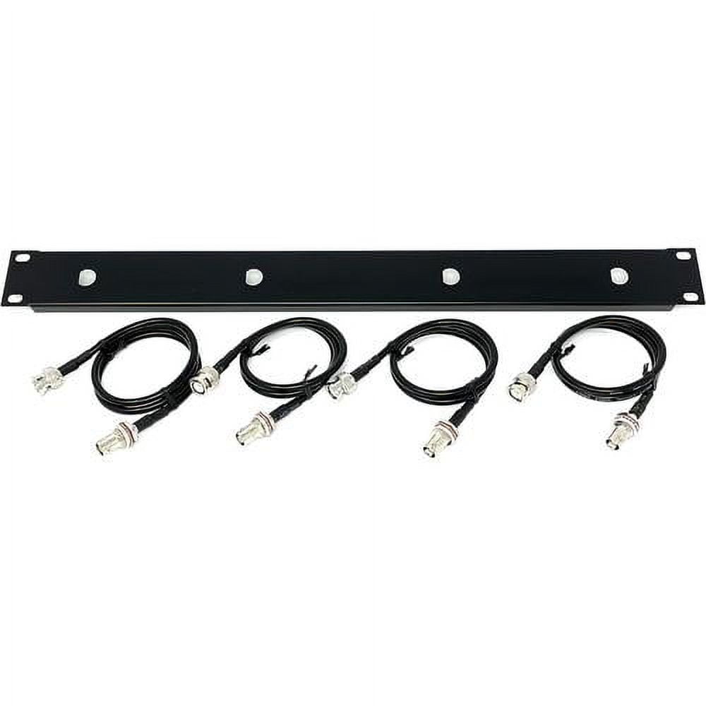 19Inch Antenna ReLocation Rack Mount Kit 1U Front Panel 4 Hole Ports W/ 4 Cables