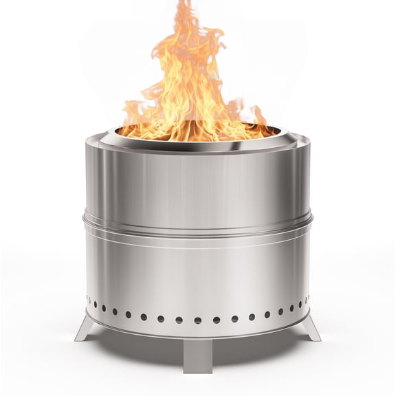 19Inch Smokeless Fire Pit with Carry Bag, Stainless Steel Portable Smokeless Fire Pit