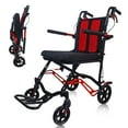 thumbnail image 1 of 19LBS Lightweight Foldable Transport Wheelchair for Adults - Portable, Fold-Back Armrests, 8” Rear Wheels, Aluminum Frame, Ideal for Seniors & Travel, 1 of 8