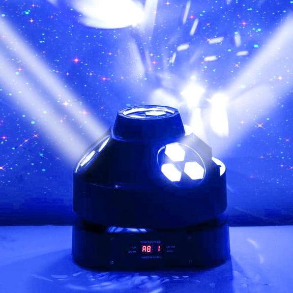 19LED Moving Head Party Lights, Rotating Beam Lights with RGBW Strobe, Professional Stage Lighting for Hotels Dance Halls Party