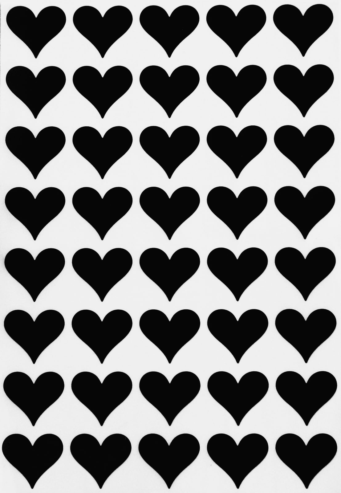 19MM (3/4 Inch)  Black Heart Sticker Sheets Crafting Labels for Decorations and Party Supplies - 4320 Pack by Royal Green