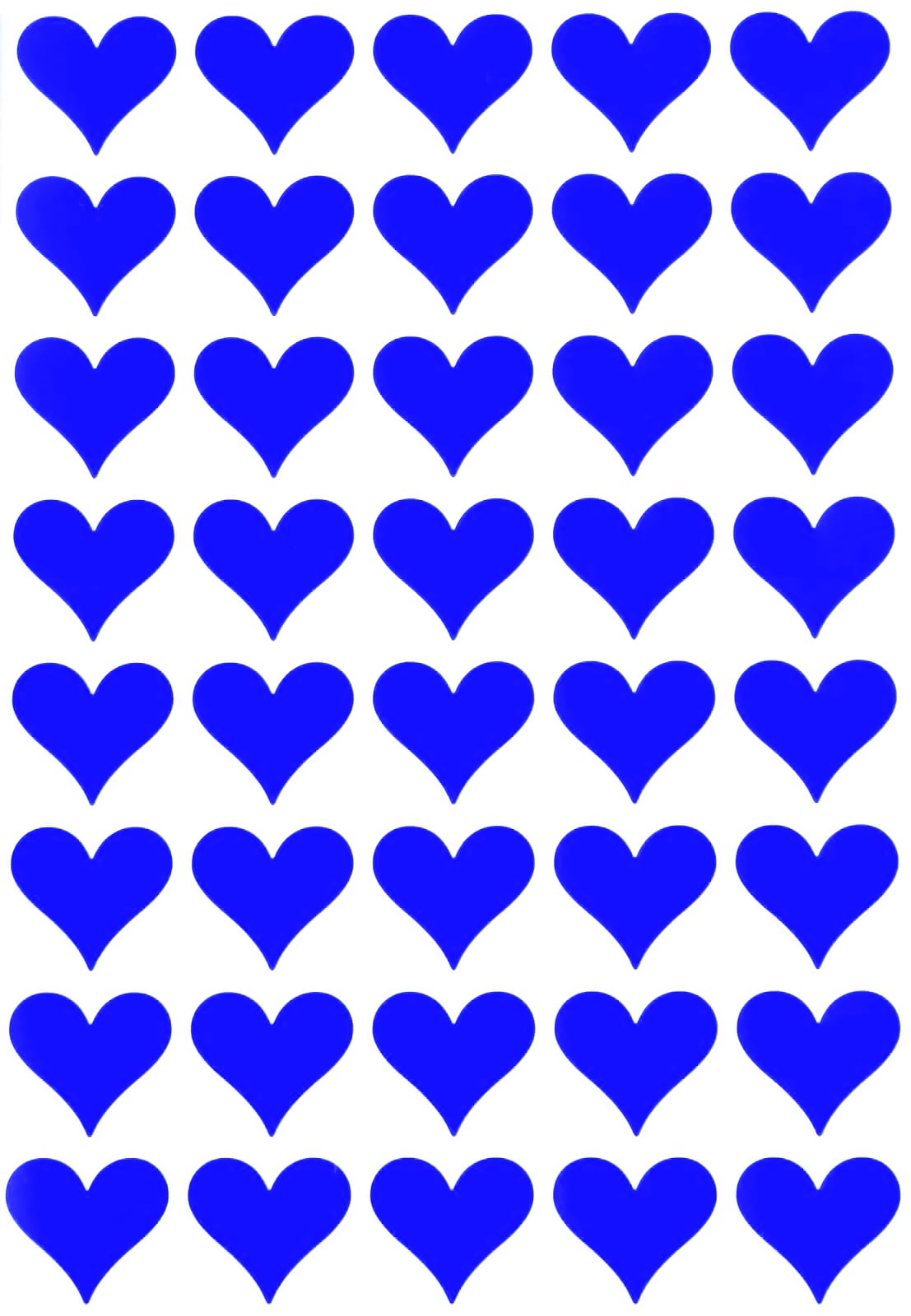 19MM (3/4 Inch)  Blue Heart Sticker Sheets Crafting Labels for Decorations and Party Supplies - 4320 Pack by Royal Green