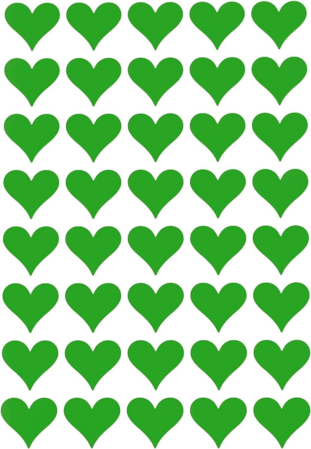 19MM (3/4 Inch)  Green Heart Sticker Sheets Crafting Labels for Decorations and Party Supplies - 4320 Pack by Royal Green